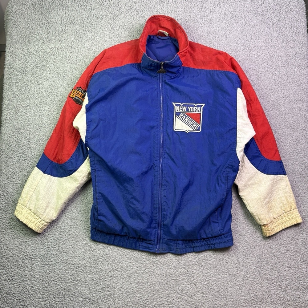 VTG New York Rangers Jacket Mens Large NHL Prince Of Whales Conference Hockey